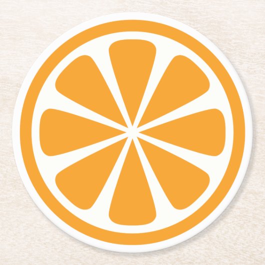 Oranje plak rond papier Onderzetter (Voorkant)