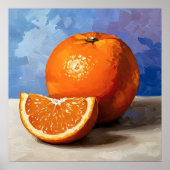 Oranje plak - schilderachtige stijl stilleven kuns poster (Voorkant)