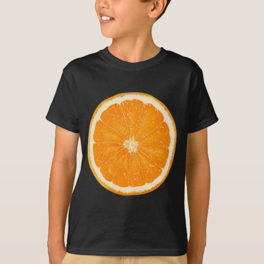 Oranje plak verfrissend fruit t-shirt (Voorkant)