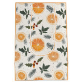 Oranje plakjes en dennenkerst gepersonaliseerd medium cadeauzakje (Achterkant)