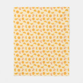 Oranje plakjes en harten fleece deken (Voorkant)