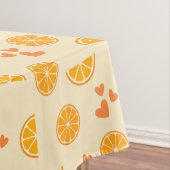 Oranje plakjes en harten tafelkleed (Voorbeeld)