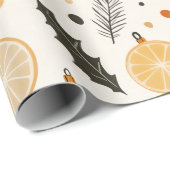  Oranje plakjes en Pine Christmas Cadeaupapier (Rol Hoek)