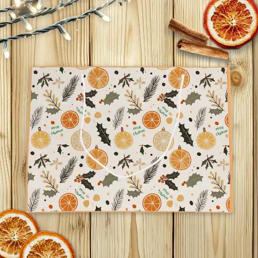 Oranje plakjes en Pine Christmas Groot Cadeauzakje