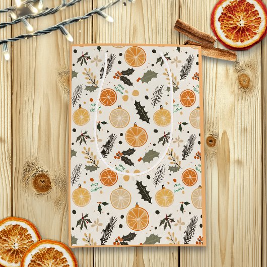  Oranje plakjes en Pine Christmas Medium Cadeauzakje