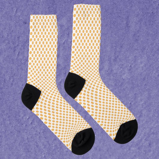 Oranje plakjes fruitpatroon sokken