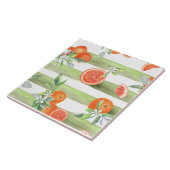 Oranje plakjes Groene strepen Tegeltje (Zijkant)