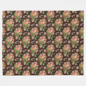 ORANJE PLAKJES KERSTKOEKJES SNOEPJES FLEECE DEKEN (Voorkant (Horizontaal))