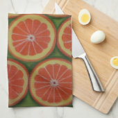 Oranje plakjes keukenhanddoeken (Quarter Fold)