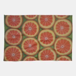 Oranje plakjes keukenhanddoeken