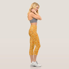 Oranje plakjes - Leuke Capris Leggings