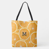 Oranje plakken aangepaste monogram zakken tote bag (Achterkant)