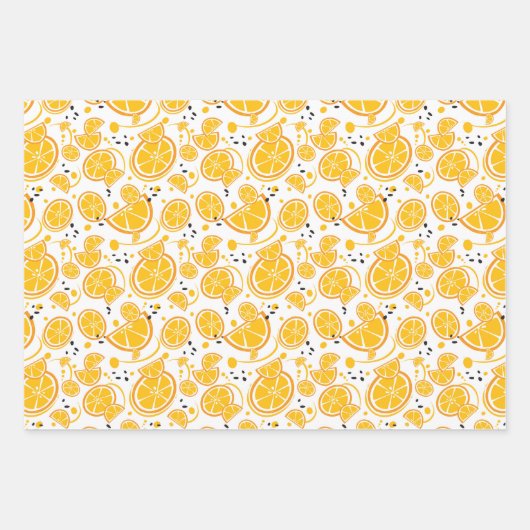 Oranje plakken Citrus Sweet Fruit Design Pattern Inpakpapier Vel (Voorkant 3)