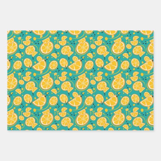 Oranje plakken Citrus Sweet Fruit Design Pattern Inpakpapier Vel (Voorkant 2)