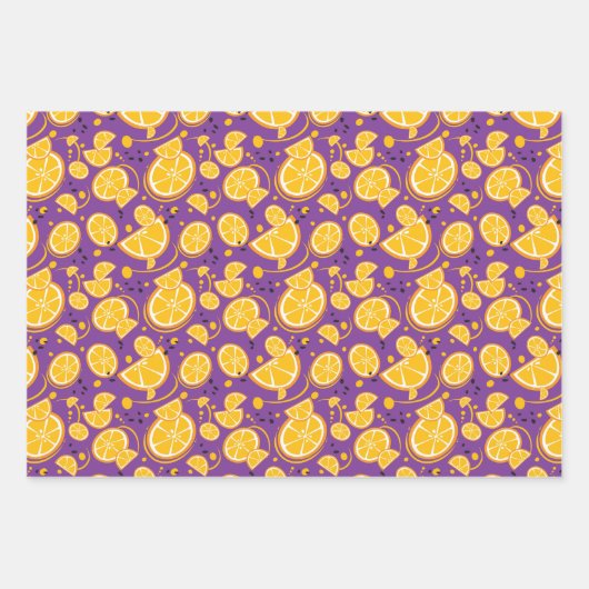 Oranje plakken Citrus Sweet Fruit Design Pattern Inpakpapier Vel (Voorkant)
