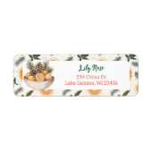  Oranje plakken en dennentakken Etiket (Voorkant)