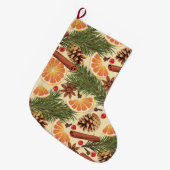Oranje plakken en specerijen grote kerstsok (Voorkant (Hangend))