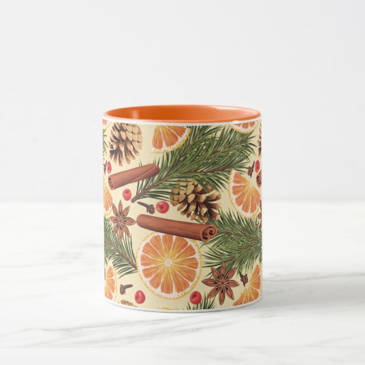 Oranje plakken en specerijen mok (Midden)