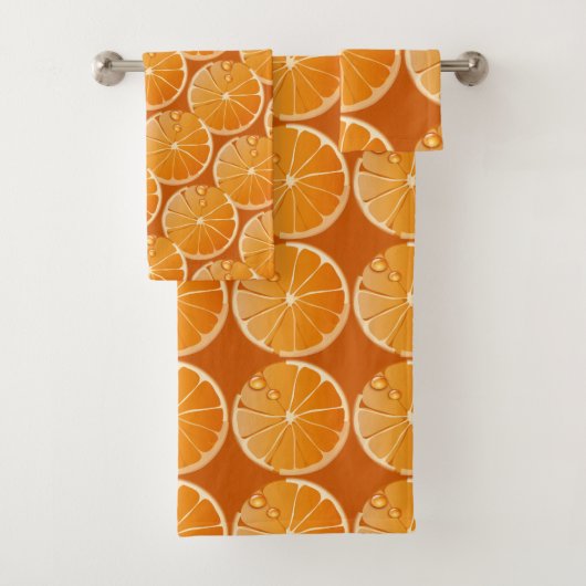 Oranje plakken in verbrand sinaasappel bad handdoek (Insitu)