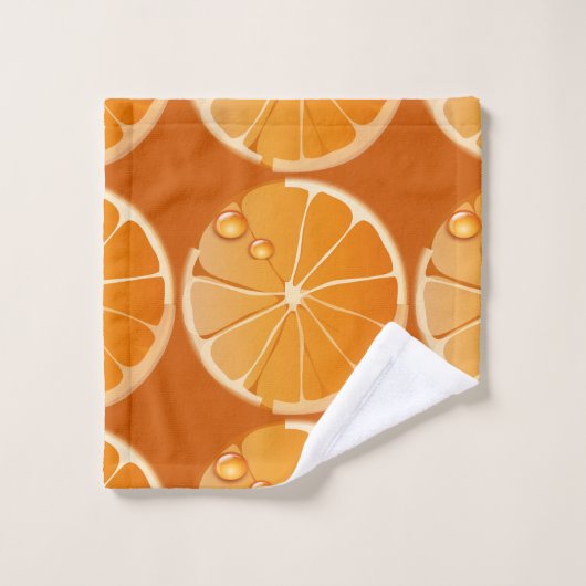 Oranje plakken in verbrand sinaasappel bad handdoek (Wasdoekje)