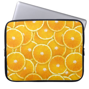 Oranje plakken laptop sleeve