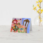 Oranje Plakken Notecard Kaart (Gele Bloem)