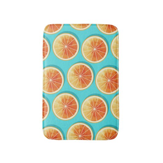 Oranje plakken op blauw badmat (Voorkant Verticaal)