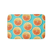 Oranje plakken op blauw badmat (Voorkant)