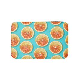 Oranje plakken op blauw badmat