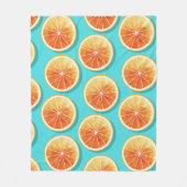 Oranje plakken op blauw fleece deken (Voorkant)