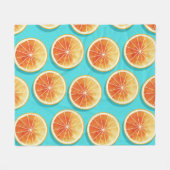 Oranje plakken op blauw fleece deken (Voorkant (Horizontaal))