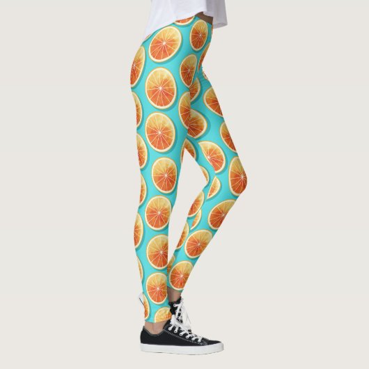 Oranje plakken op blauw leggings (Rechts)