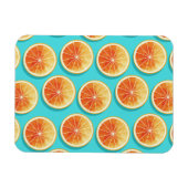 Oranje plakken op blauw magneet (Horizontaal)