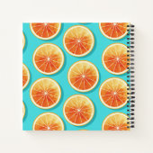 Oranje plakken op blauw notitieboek (Achterkant)