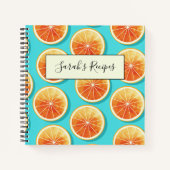 Oranje plakken op blauw notitieboek (Voorkant)