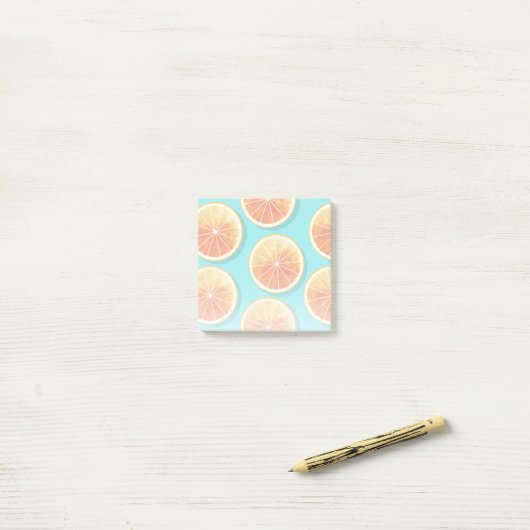 Oranje plakken op blauw post-it® notes (Op bureau)
