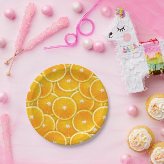 Oranje plakken papieren bordje (Feest)
