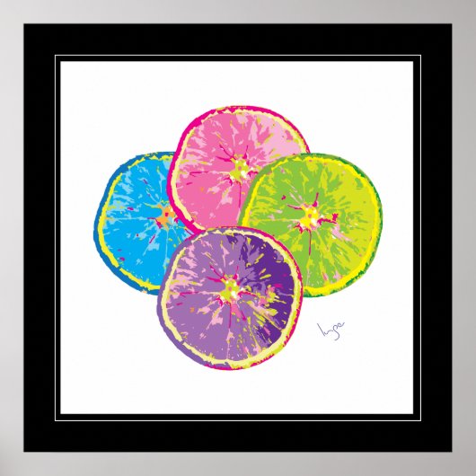 Oranje plakken Pop Kunst Kleurrijk Poster (Voorkant)