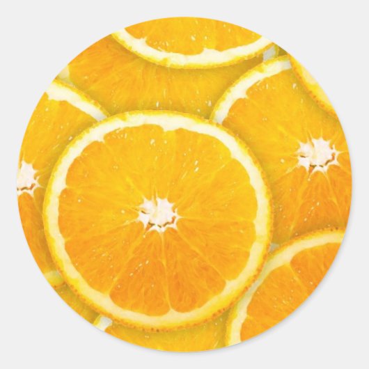 Oranje plakken ronde sticker (Voorkant)