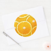 Oranje plakken ronde sticker (Envelop)