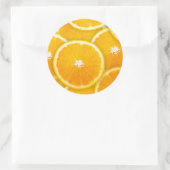Oranje plakken ronde sticker (Tas)