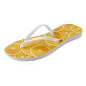 Oranje plakken teenslippers (Schuin)