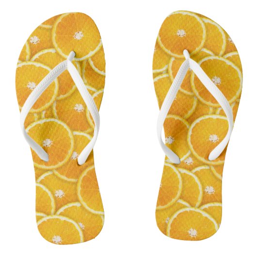 Oranje plakken teenslippers (Voetbed)
