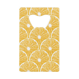 Oranje plakken, tropisch fruitvormig vormgegeven creditkaart flessenopener