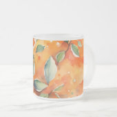 Oranje plakken verse Waterverf Citrus ontwerp Matglas Koffiemok (Voorkant rechts)