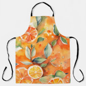 Oranje plakken verse Waterverf Citrus ontwerp Schort (Voorkant)