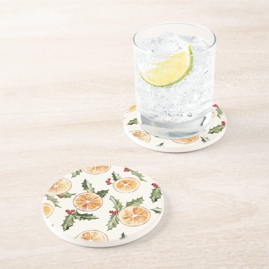 Oranje plakken zandsteen onderzetter (Zijkant)