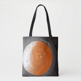 Oranje planeet - kunstwerk tote bag