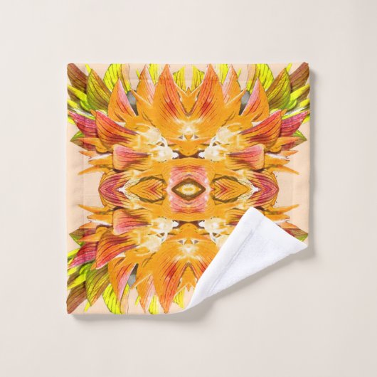 ORANJE PLANT - Digitale fractale kunst - Bad Handdoek (Wasdoekje)