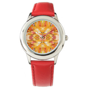 ORANJE PLANT - Digitale fractale kunst - Horloge